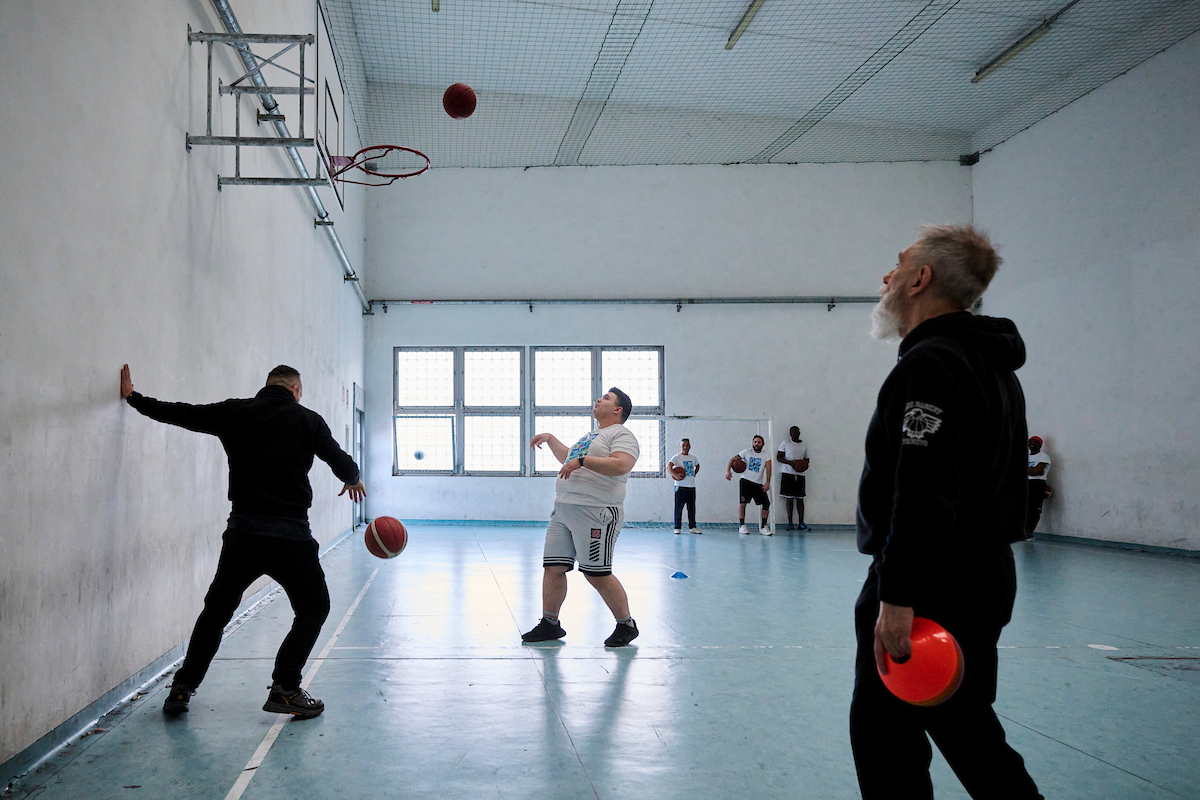 Volunteer Day, Marco Crespi, Andras Forray Toto e massimo Komatz, allenamento presso la casa circondariale di Spini di Gardolo
