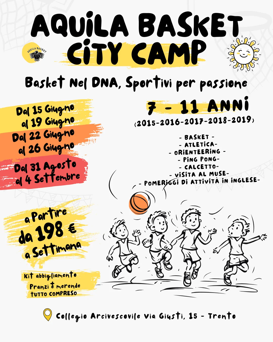 Al via le iscrizioni dell’Aquila Basket City Camp