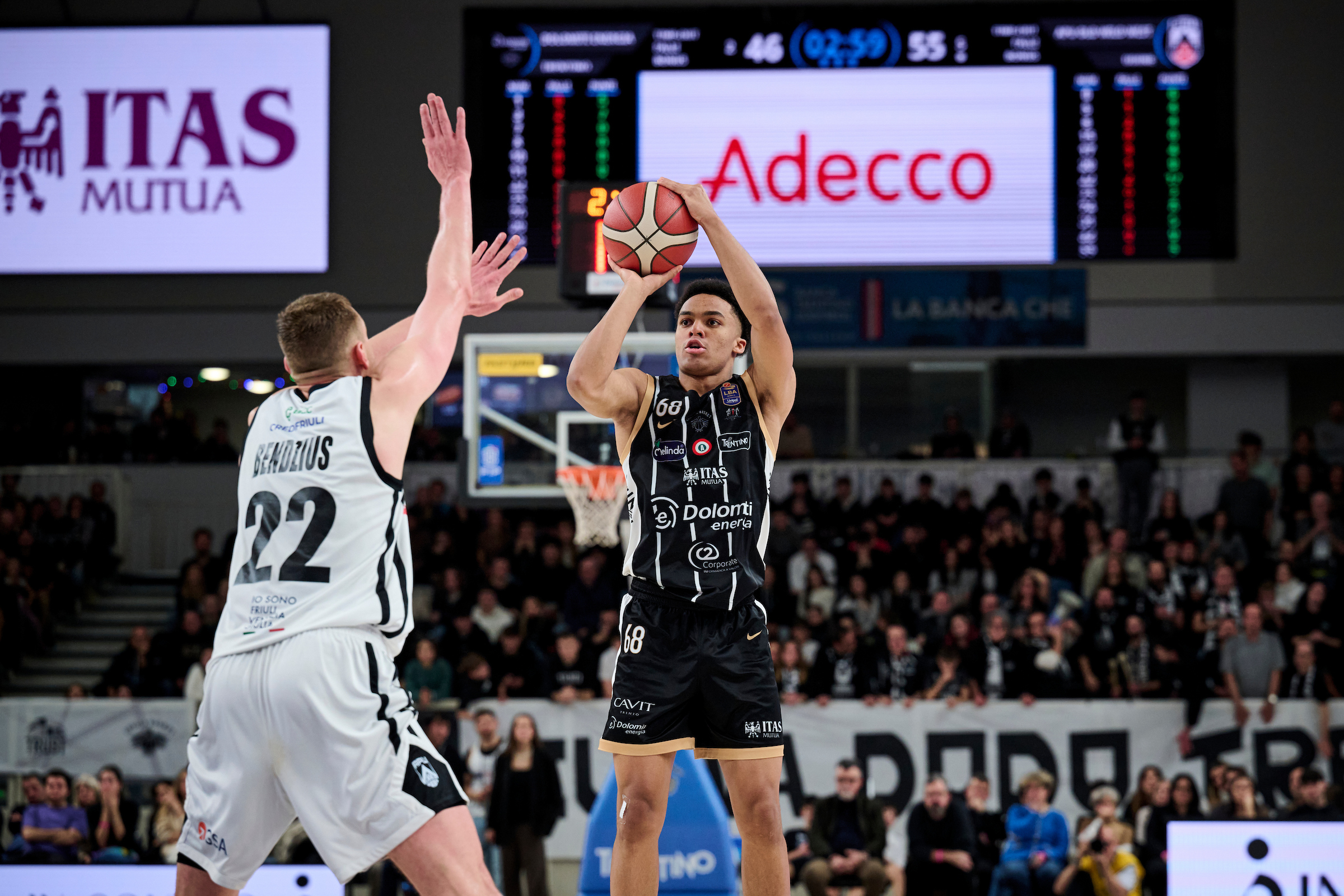 Serie A, LBA, tredicesima giornata, Dolomiti Energia Trentino vs Apu Old Wild West Udine